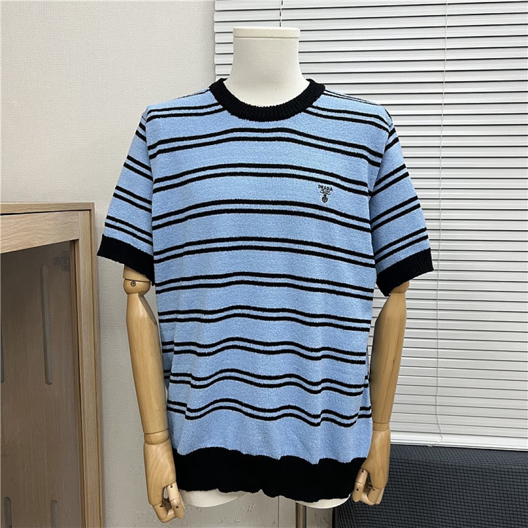 T-shirt Prada Riscas Azul-Preto foto 10