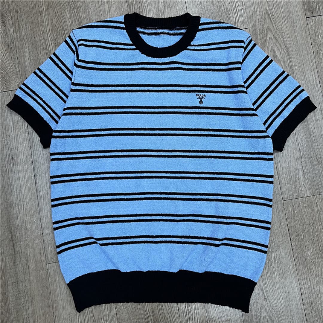 T-shirt Prada Riscas Azul-Preto foto 11