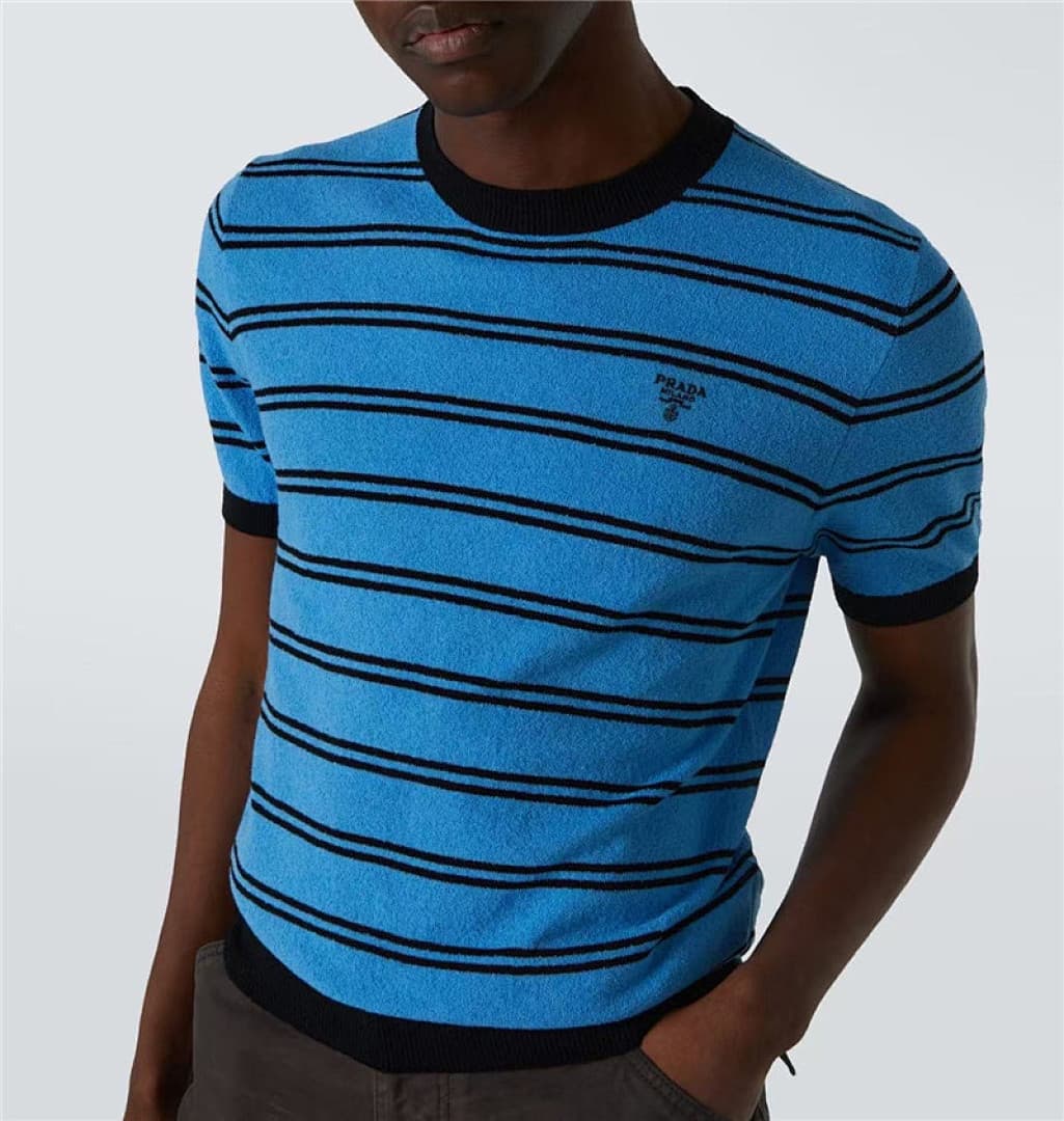 T-shirt Prada Riscas Azul-Preto foto 12