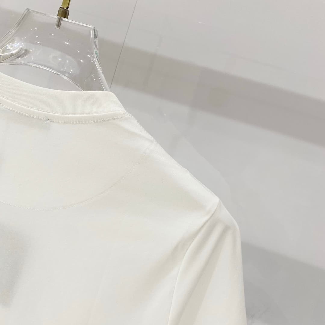T-shirt Prada TT66 Logo Oval Branca foto 08