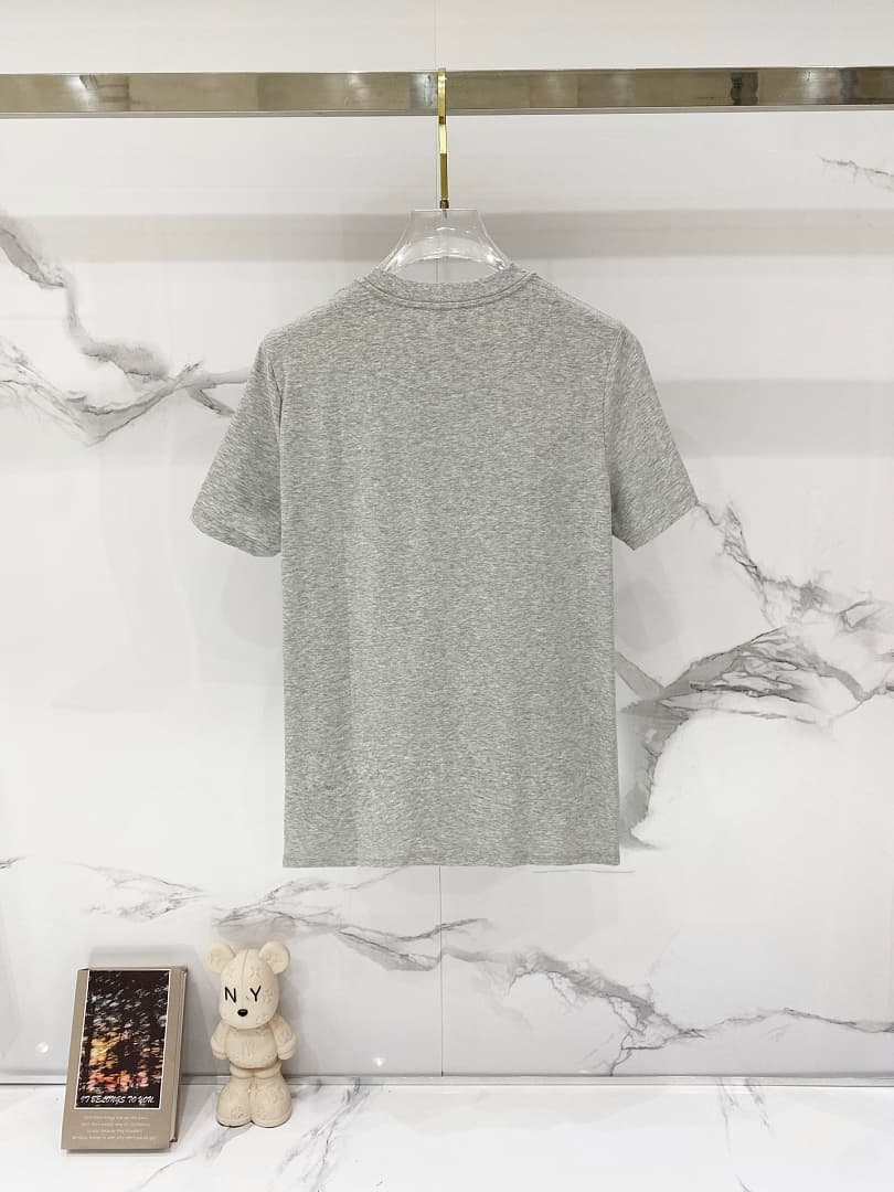 T-shirt Prada TT67 Logo Oval Cinzenta foto 02