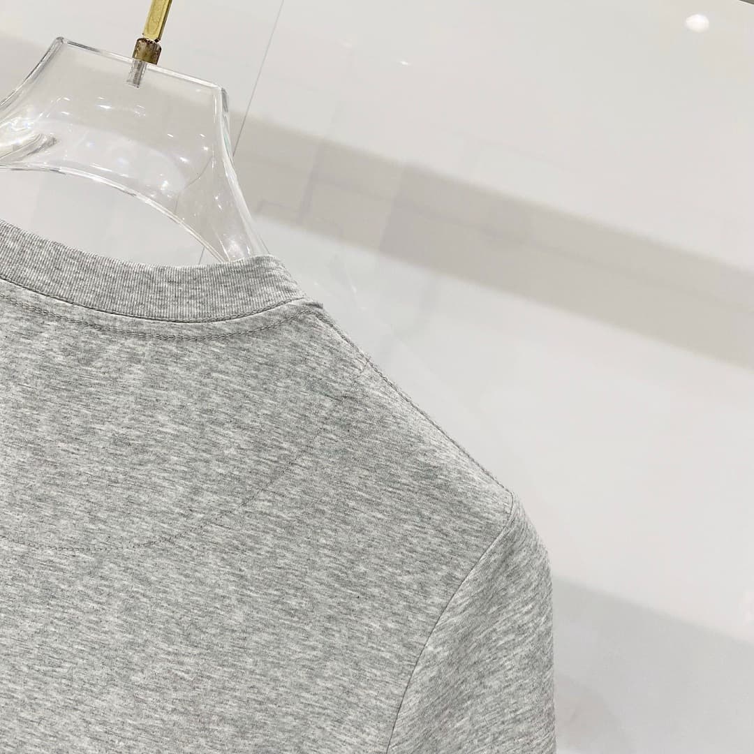 T-shirt Prada TT67 Logo Oval Cinzenta foto 07