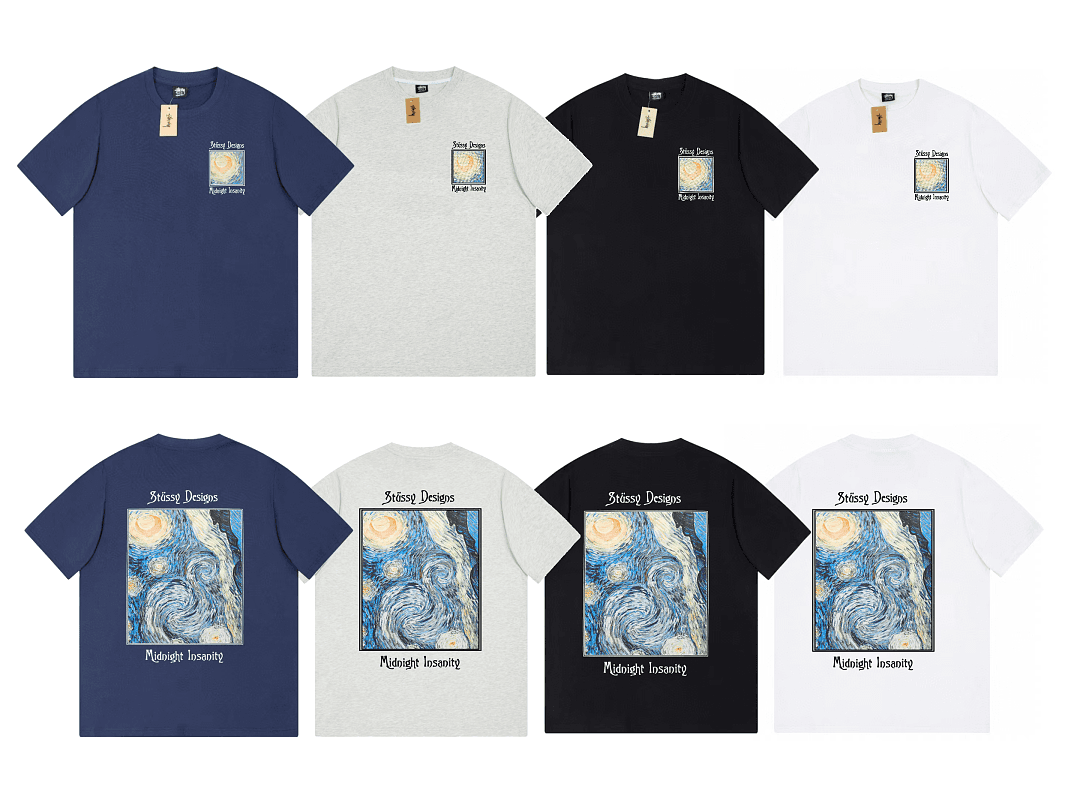 T-Shirt Stussy Oil Painting Starry Sky foto 01