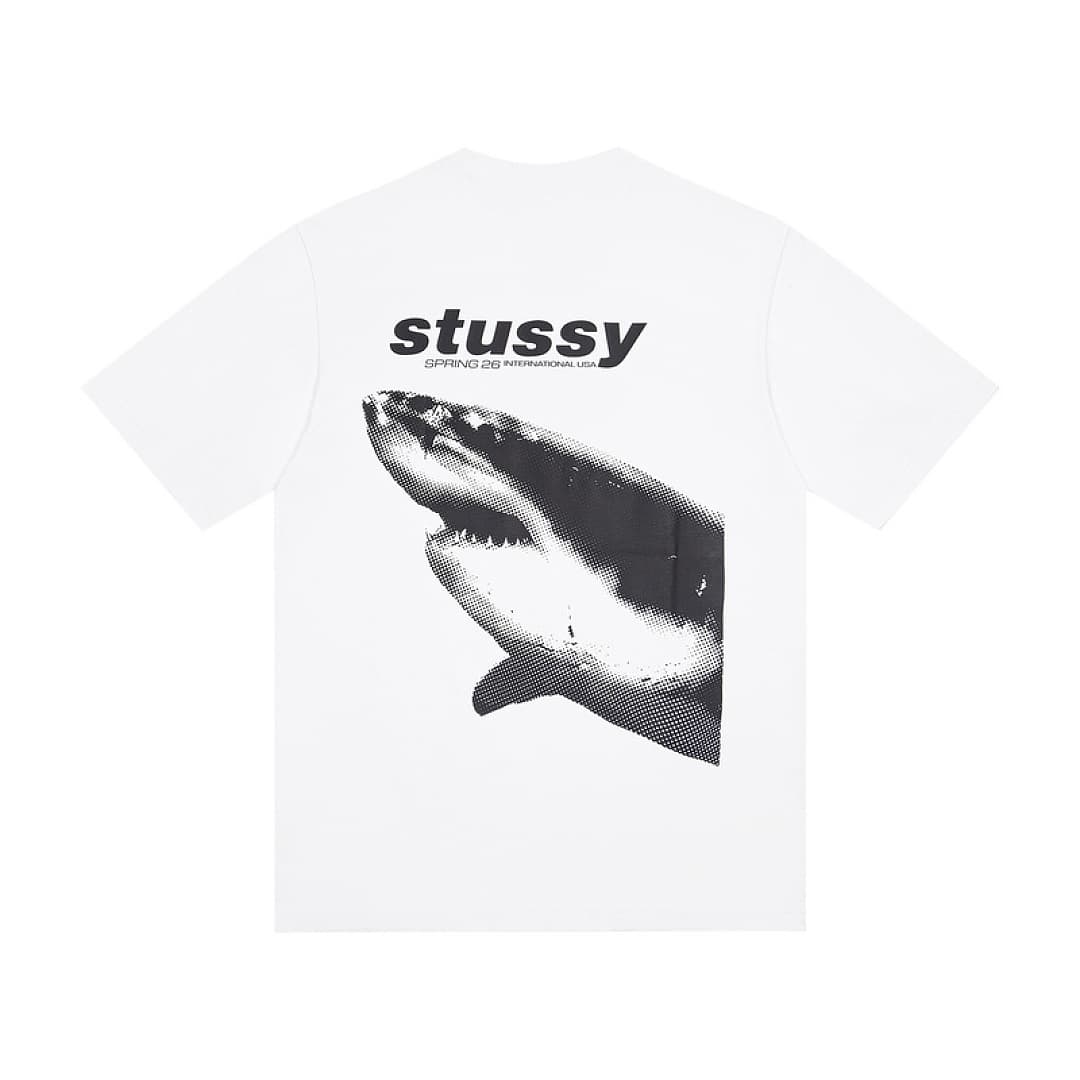 T-Shirt Stussy Shark Letter Premium Quality foto 06