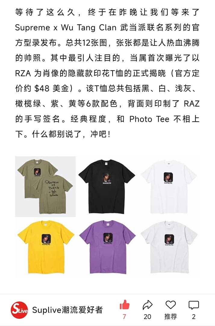 Camiseta Supreme Wu-Tang Clan RZA foto 10