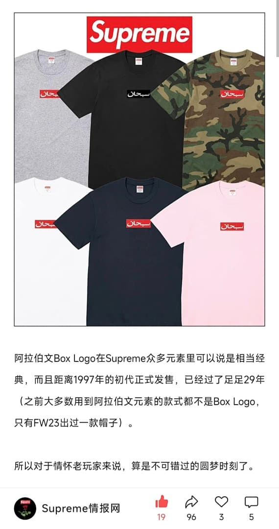 Camiseta Supreme SS26 Arabic Box Logo foto 16