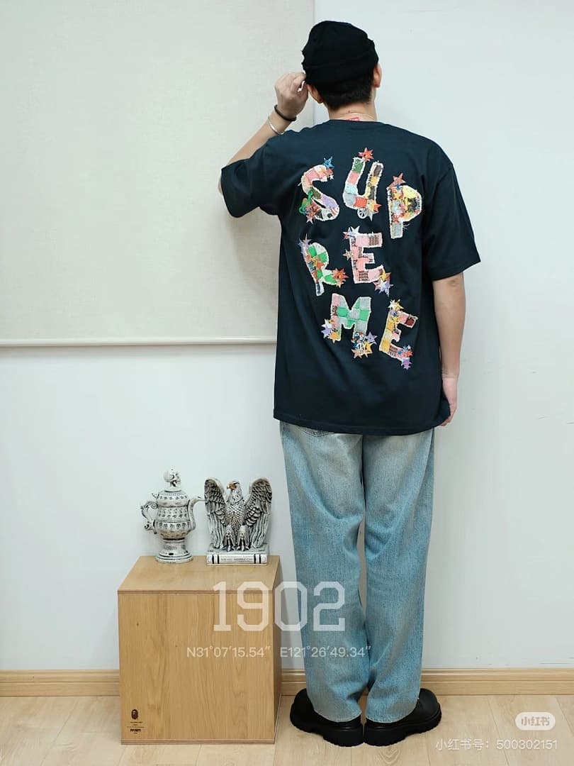 T-Shirt Supreme WEEK1 Letter Print Variante foto 05