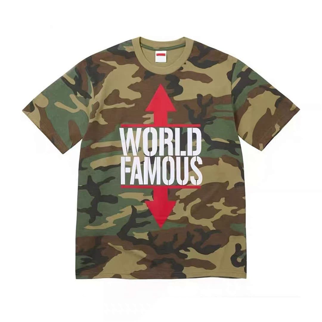 T-Shirt Supreme WEEK1 World Famous Camuflagem foto 01