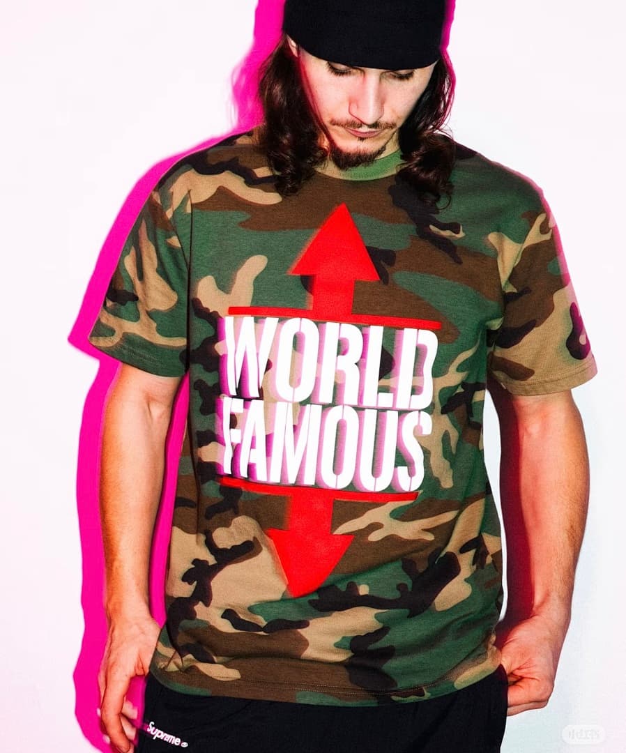 T-Shirt Supreme WEEK1 World Famous Camuflagem foto 03