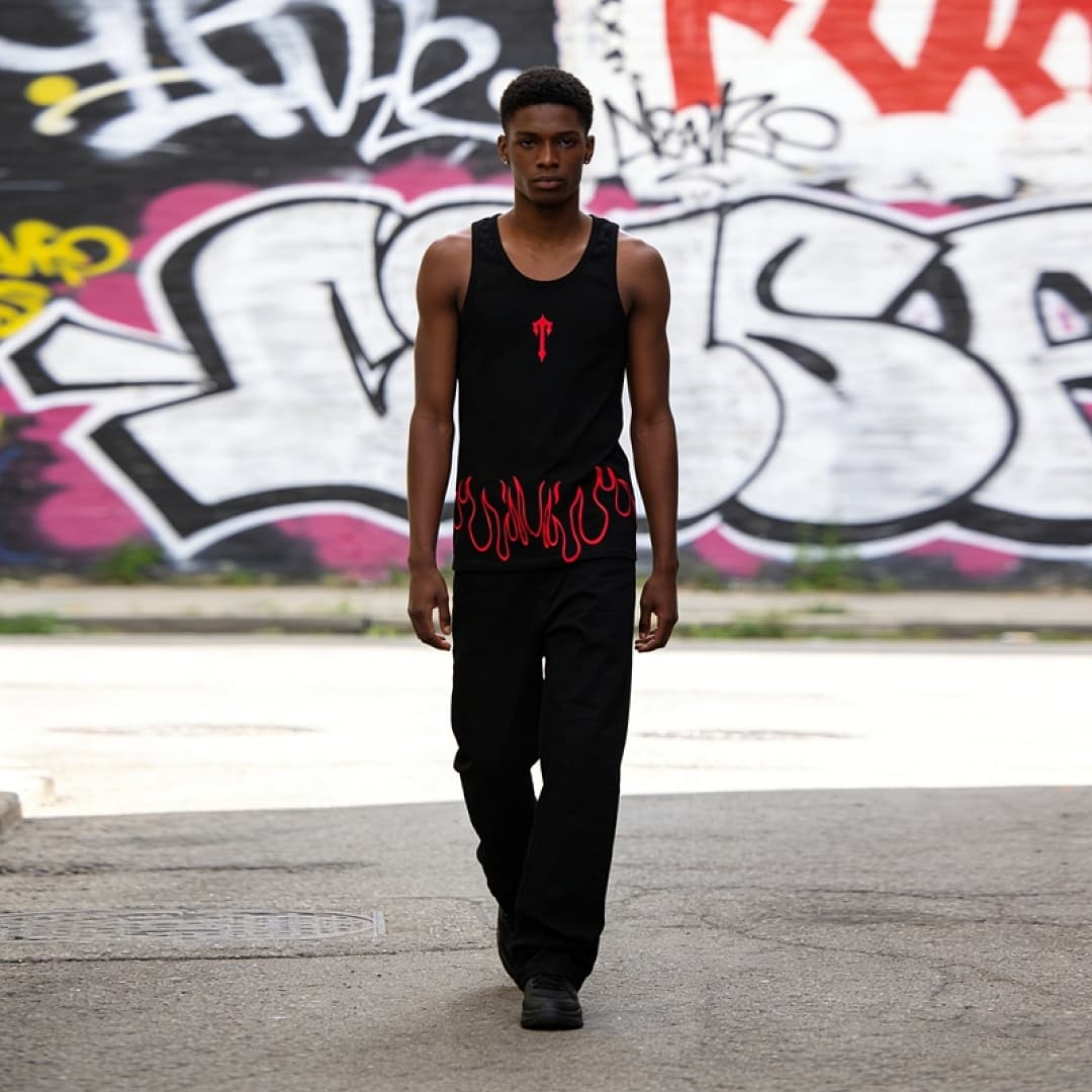 Sleeveless Vest Trapstar Flame Letters foto 16