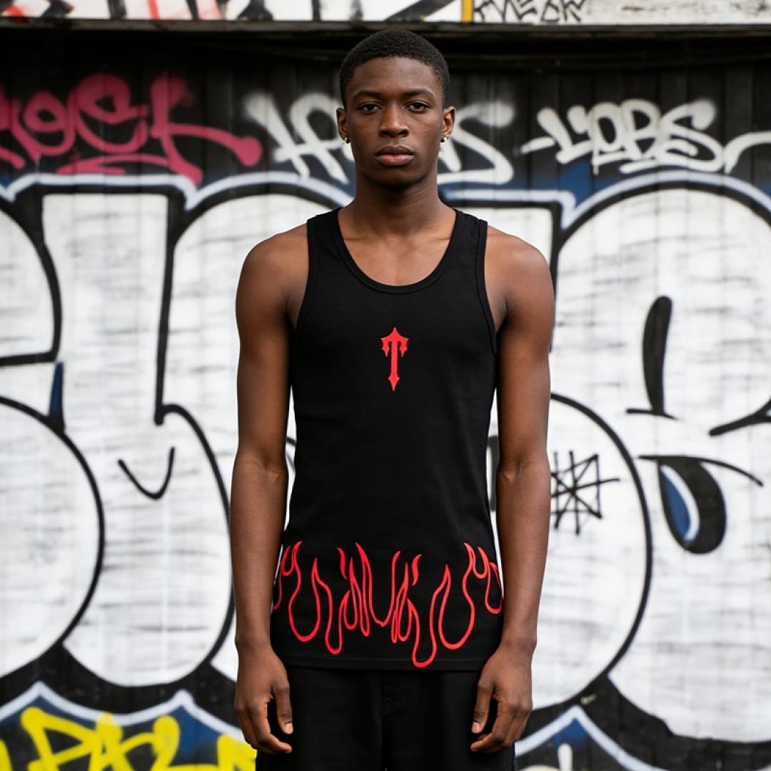 Sleeveless Vest Trapstar Flame Letters foto 17