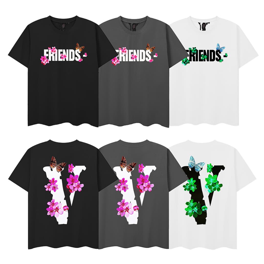 T-shirt Vlone Butterfly Flowers foto 01