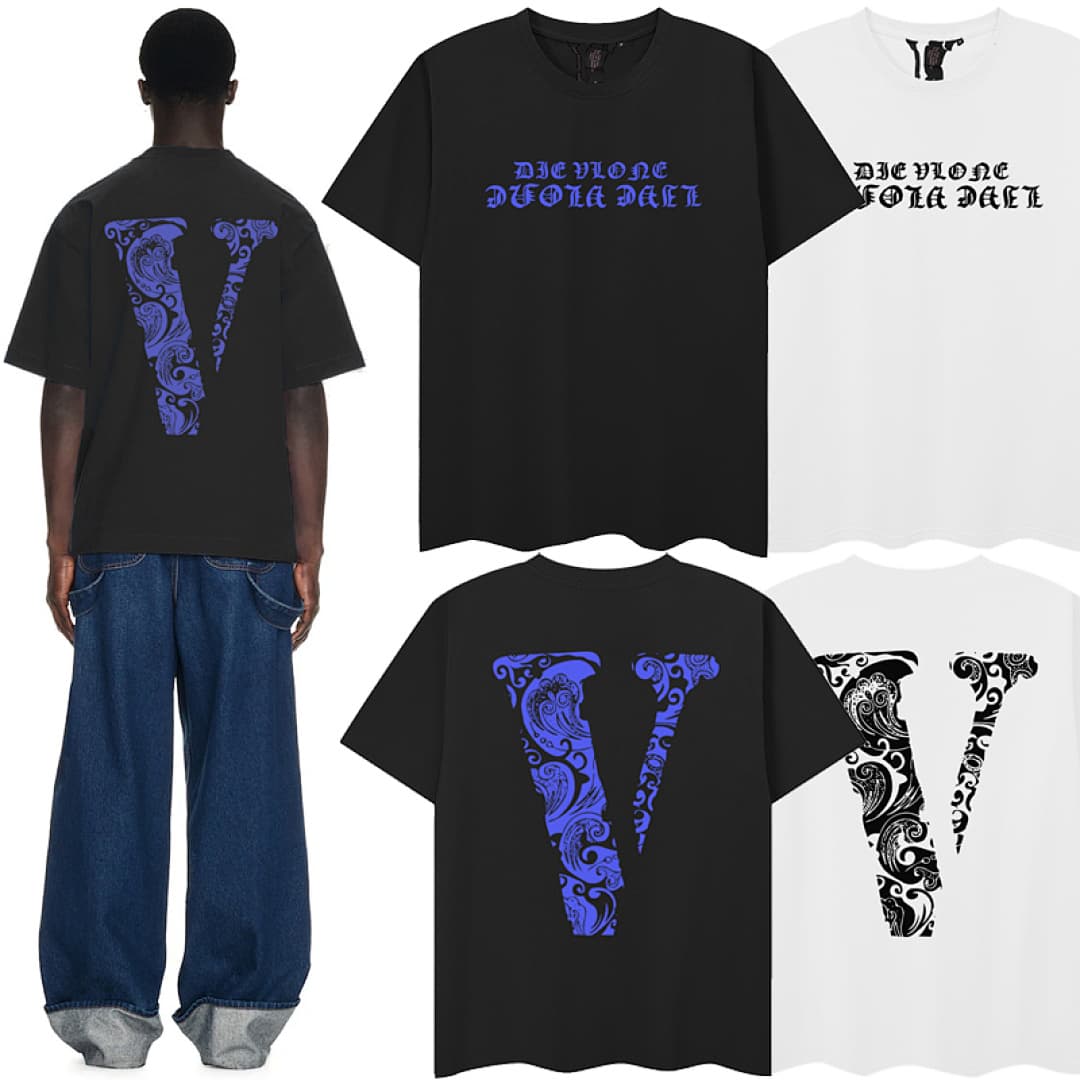 T-shirt Vlone Paisley Porcelana Azul foto 08