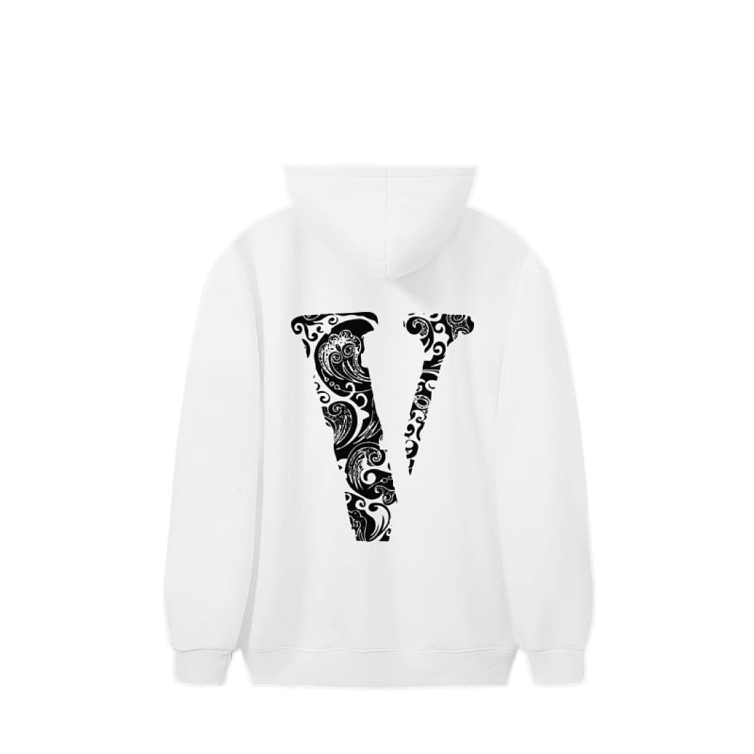 Hoodie Vlone Paisley Porcelana Azul Fleece foto 02