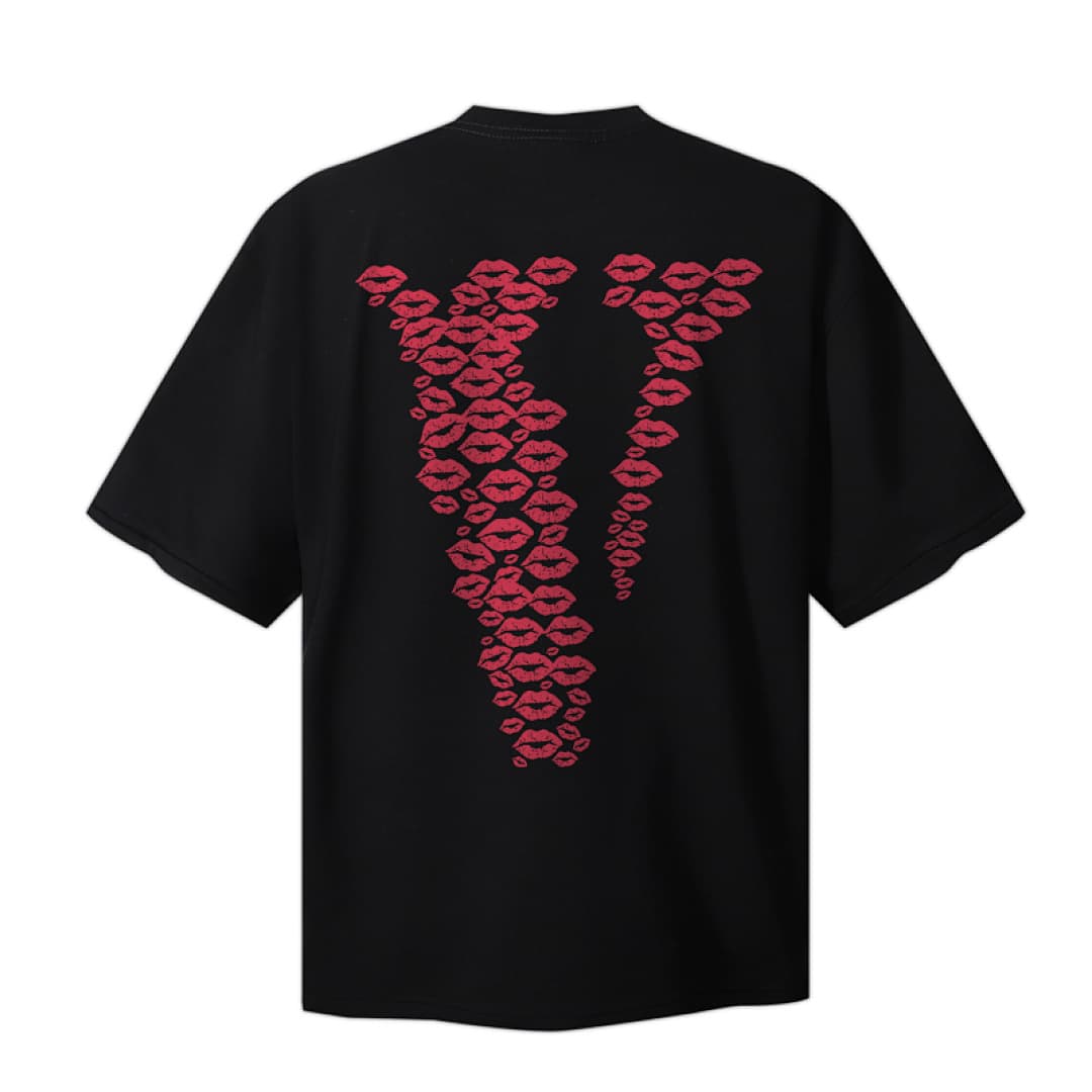 T-shirt Vlone Red Lipstick Bordado foto 05